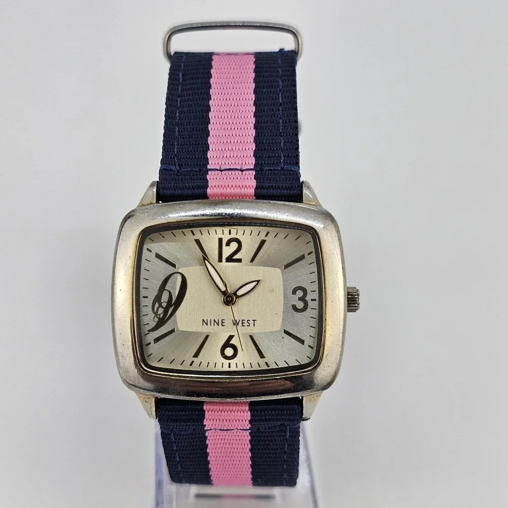 Nine West Women's Watch 36MM Light Gold Dial‎ New Pink Blue Bands New Battery